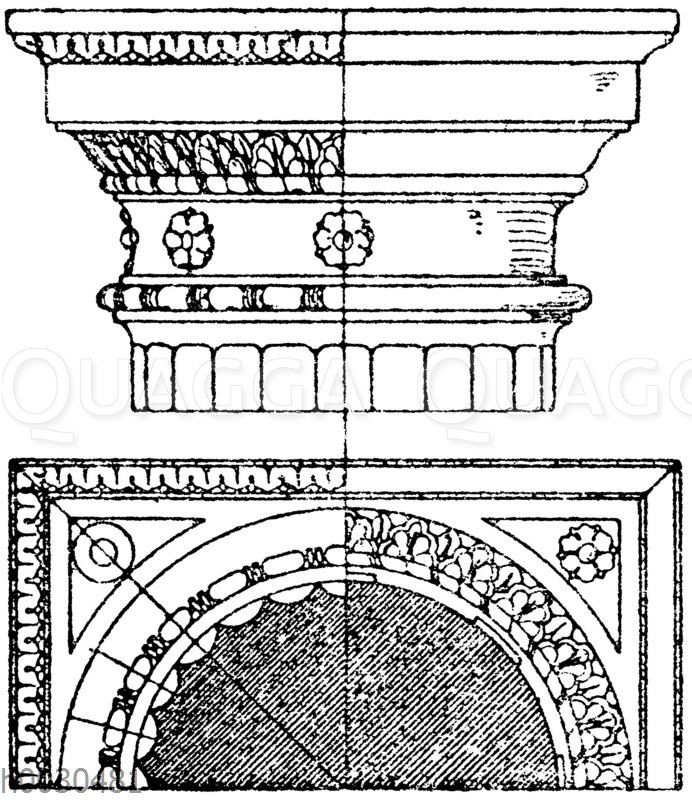 Römisch-dorisches Säulenkapitell aus den Thermen des Diokletian. (Mauch und Lohde)