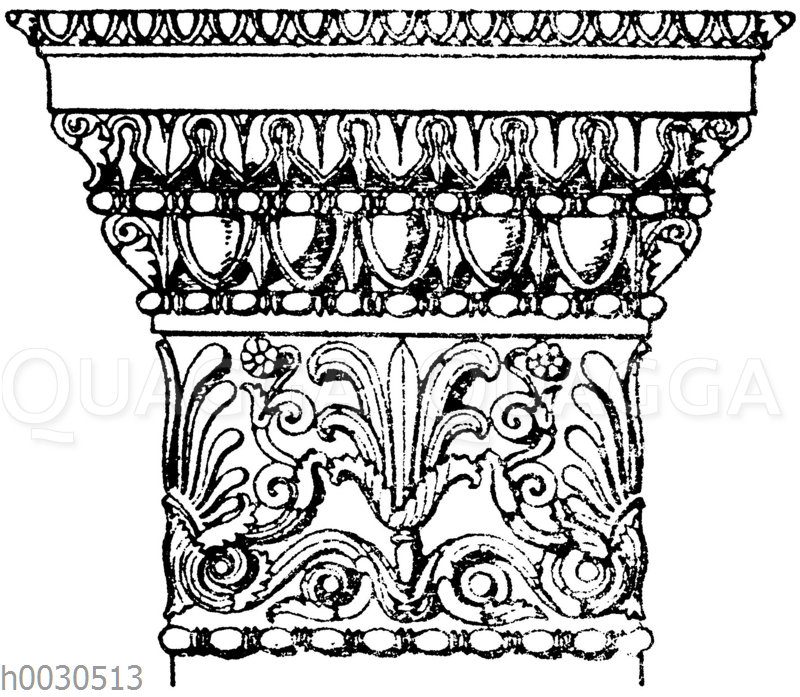 Griechisch-dorisches Wandpfeilerkapitell vor Erechtheion in Athen.
