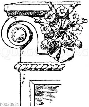 Pilasterkapitell: Ionisches Pilasterkapitell aus der Rue Dieu in Paris. Architekt Sedille. 19. Jahrhundert.