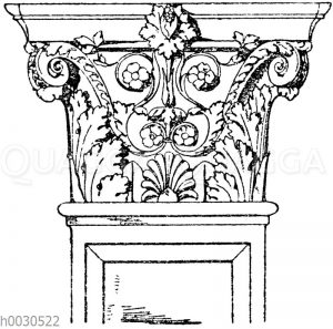 Pilasterkapitell: Korinthisches Pilasterkapitell. Ital. Renaissance. Portal von San Michele in Venedig.