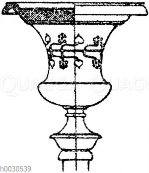 Kandelaberkelch: Kelch antiker Bronzekandelaber im Museum zu Neapel.