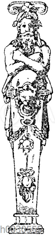 Herme in Stein. Deutsche Renaissance. Von einem der Markgrafendenkmäler in der Schlosskirche zu Pforzheim.
