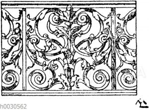 Barockes Balustradengitter in Schmiedeisen. Französisch.