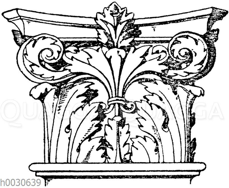 Korinthisches Pilasterkapitell. Ital. Renaissance. Aus der Certosa bei Florenz.