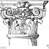 Französisches Säulenkapitell. Vaudevilletheater in Paris. Architekt Magne. 19. Jahrhundert.
