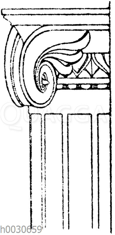 Ionisches Halbsäulenkapitell aus Pompeji.
