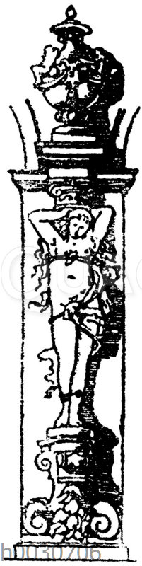 Karyatide von der projektierten Wanddekoration des Festsaals im Künstlervereinslokal in Karlsruhe.Direktor C.Hammer.