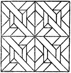 Parkettmuster. (Musterbuch der Firma Hegner in Freiburg in B.). 19. Jahrhundert.