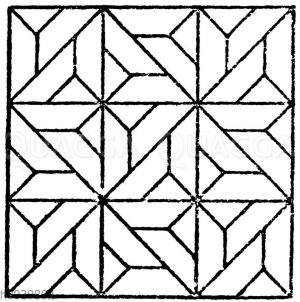 Parkettmuster. (Musterbuch der Firma Hegner in Freiburg in B.). 19. Jahrhundert.