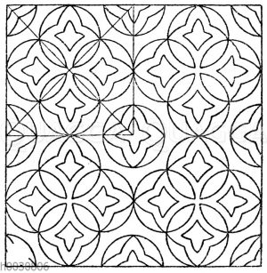 Mosaikmuster: Marmormosaik in den Fensterleibungen im Dom zu Florenz. (Hessemer)