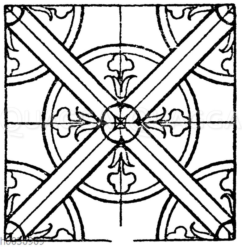 Glasmalereimuster (Teppiche) aus der romanischen und frühgotischen Zeit. Kathedrale zu Bourges.