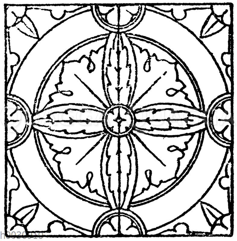 Glasmalereimuster (Teppiche) aus der romanischen und frühgotischen Zeit. Kathedrale zu Bourges.