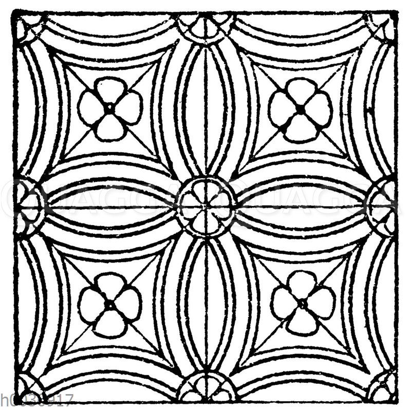 Glasmalereimuster (Teppiche) aus der romanischen und frühgotischen Zeit. Kathedrale zu Chartres.
