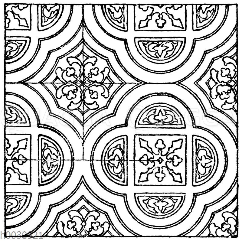 Wandmalereimuster: Altitalienische Wandmalerei aus der Oberkirche zu Assisi.