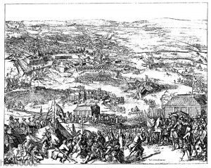 Eroberung von Stettin Ende Dezember 1677. Nach einer zeitgenössischen Radierung
