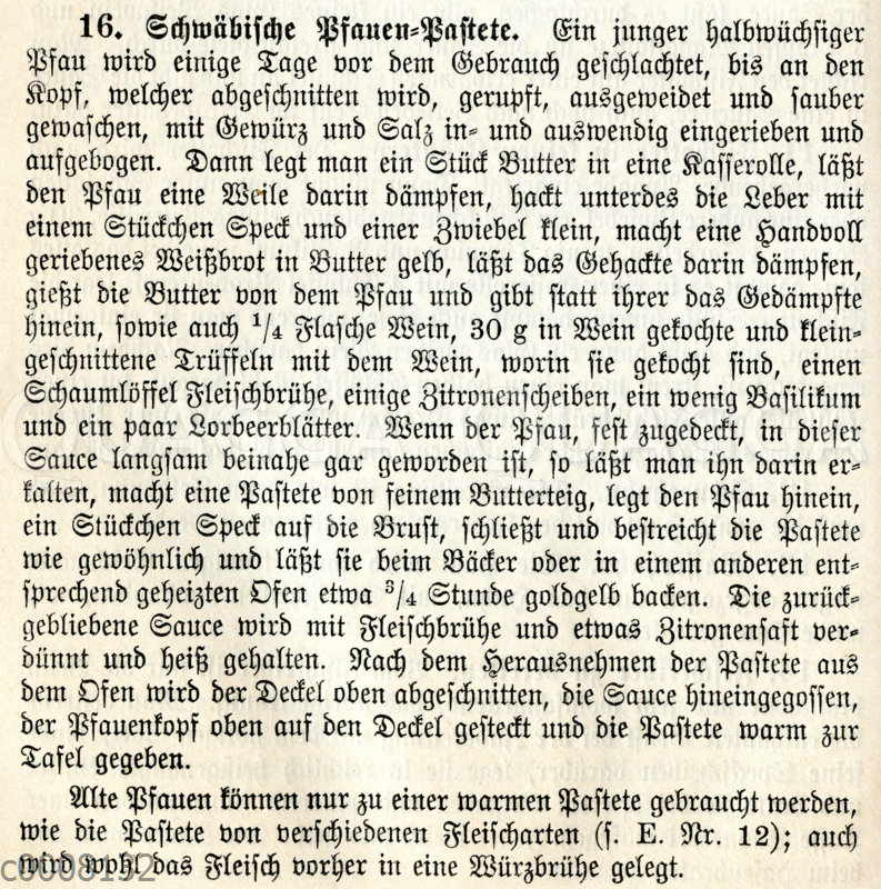 Schwäbische Pfauen-Pastete