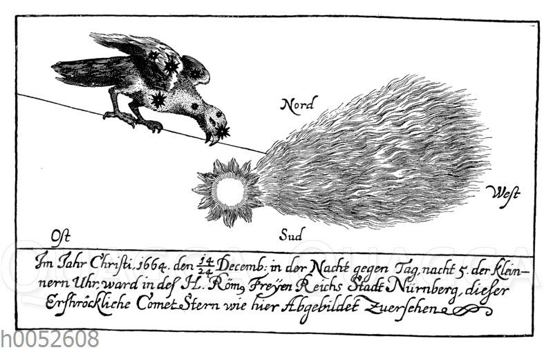 Darstellung eines Komenten aus dem Jahr 1664