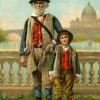 Alter Mann und Junge aus Venedig in traditioneller Kleidung