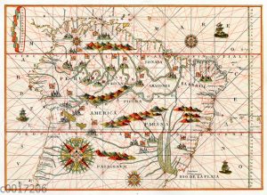 Ausschnitt aus einer Karte von Amerika aus einem spanischen Atlas von 1582