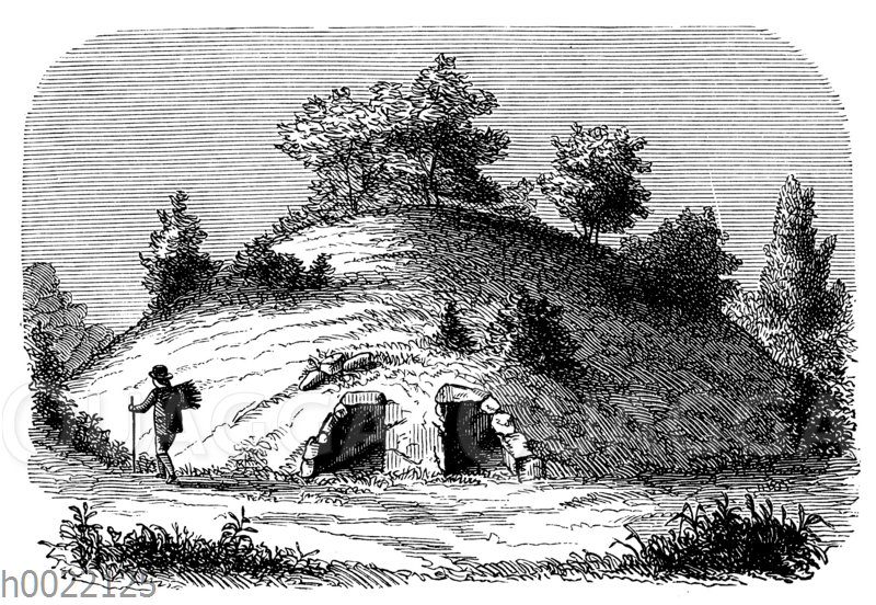 Schwedischer Tumulus mit zwei Gang-Grabkammern