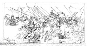 Alexanderschlacht. Nach dem in der Casa del Fauno zu Pompeji aufgefundenen Mosaik