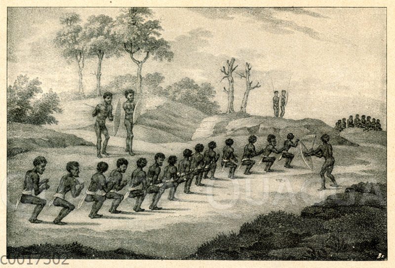 Australische Ureinwohner bei Kampfspielen