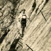 Bergsteiger an einer Steilwand
