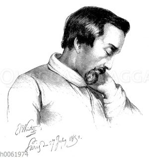 Heinrich Heine in seiner Krankheit. Gezeichnet von Kietz