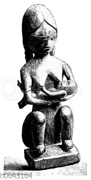 Holzgeschnitzte Figur der Quacutl-Indianer (Britisch-Columbien)