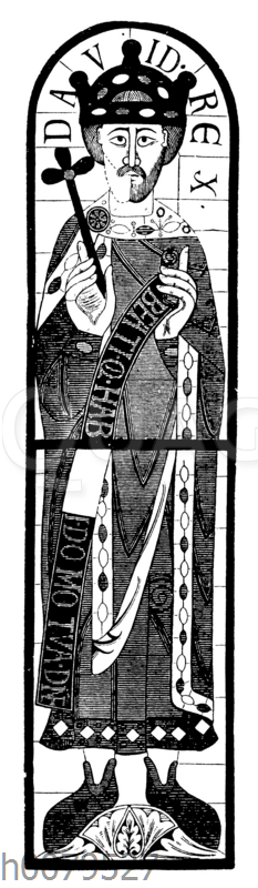 König David. Glasbild aus dem Augsburger Dom