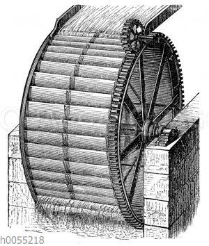 Wassermühle: Oberschlächtiges Wasserrad