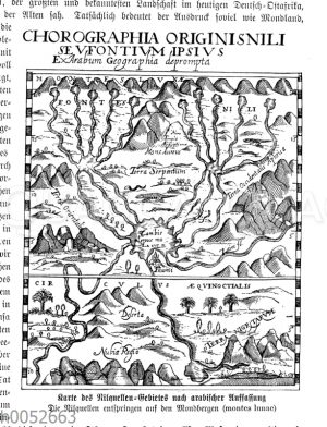 Karte des Nilquellen-Gebietes nach arabischer Auffassung