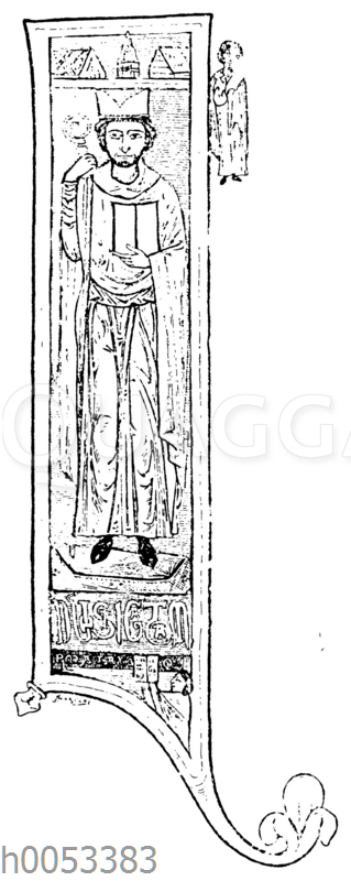Initiale I aus einem Manuskript des 12. Jahrhunderts