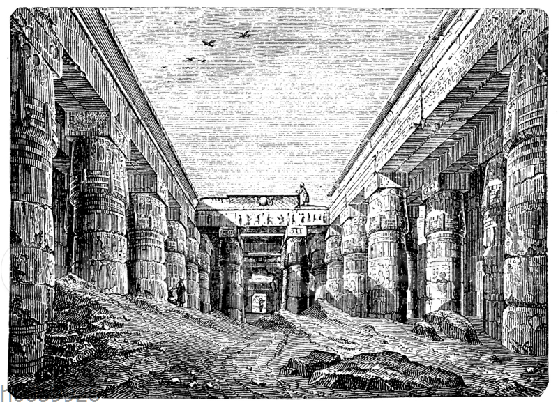 Tempel des Chunsu (Chons) zu Karnak. (Vorhof)