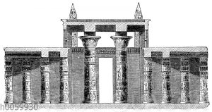 Amuntempel zu Karnak. Durchschnitt des Säulensaals