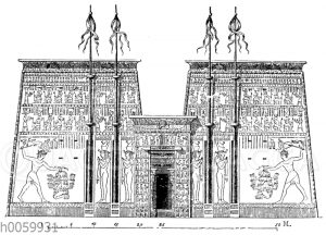 Tempel zu Edfu. Vorderansicht