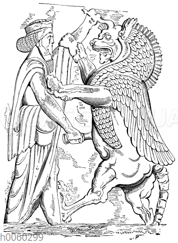 Der König tötet das ahrimanische Tier. Persepolis