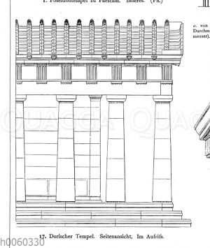 Dorischer Tempel. Seitenansicht