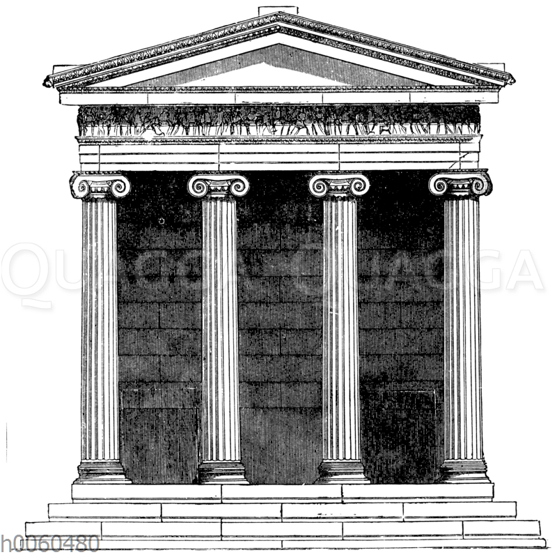 Tempel der Nike apteros zu Athen. Vorderansicht