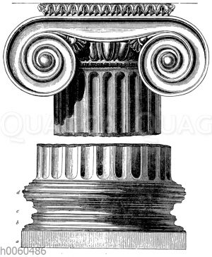 Basis und Kapitell der ionischen Säule