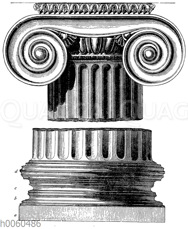 Basis und Kapitell der ionischen Säule