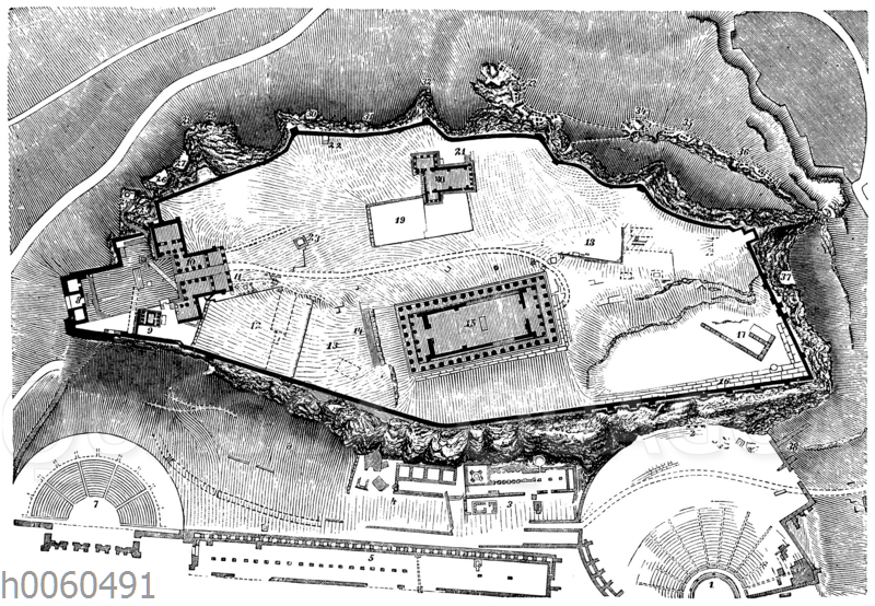 Plan der Akropolis. (Nach Kaupert)