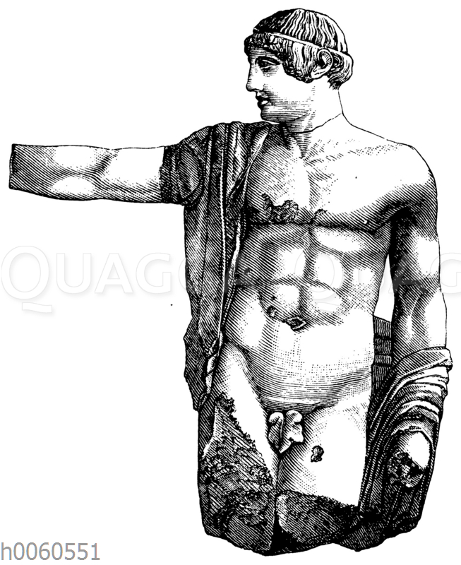 Mittelfigur (Apollo?) vom Westgiebel des Zeustempels zu Olympia
