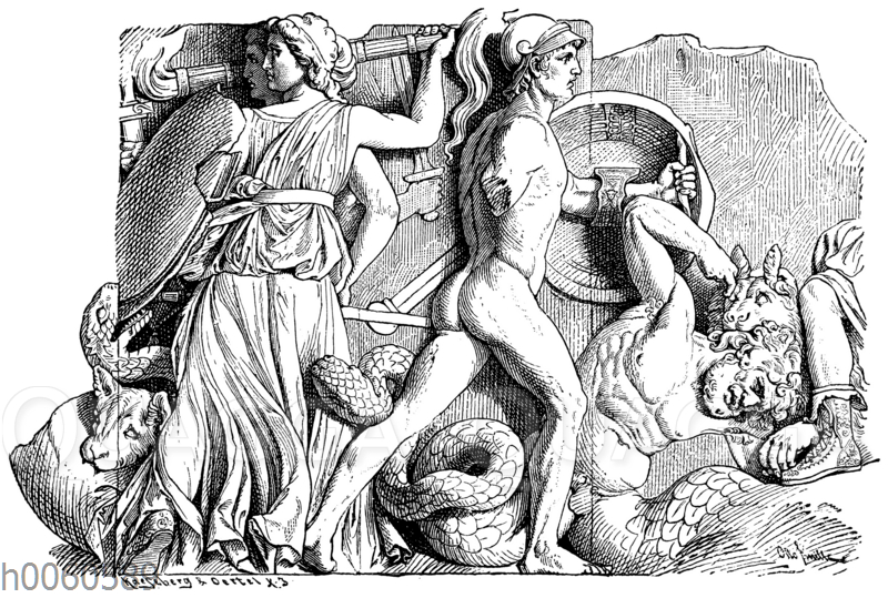 Hekategruppe. Relief von Pergamon