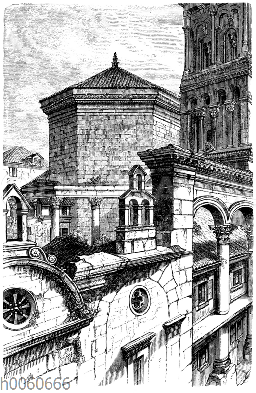 Teilansicht vom Palast des Kaisers Diokletian zu Spalato