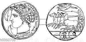 Münze von Syrakus. Sog. Damareteion