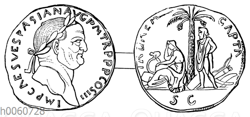 Münze des Vespasianus