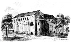 Ansicht der Einhard-Basilika (Klosterruinie Steinbach)