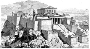 Gesamtansicht der Akropolis zu Athen