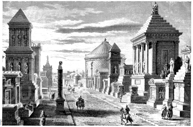 Die Via Appia (Gräberstraße) bei Rom